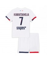 Paris Saint-Germain Khvicha Kvaratskhelia #7 Vieraspaita Lasten 2025-26 Lyhythihainen (+ shortsit)